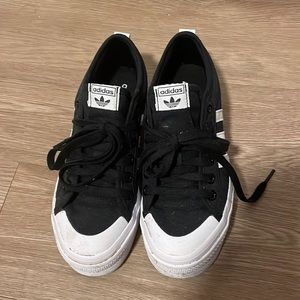 Adidas black platform sneakers 7